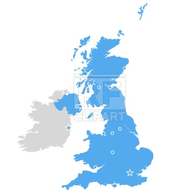 United Kingdom Republic of Ireland map Vector Image.