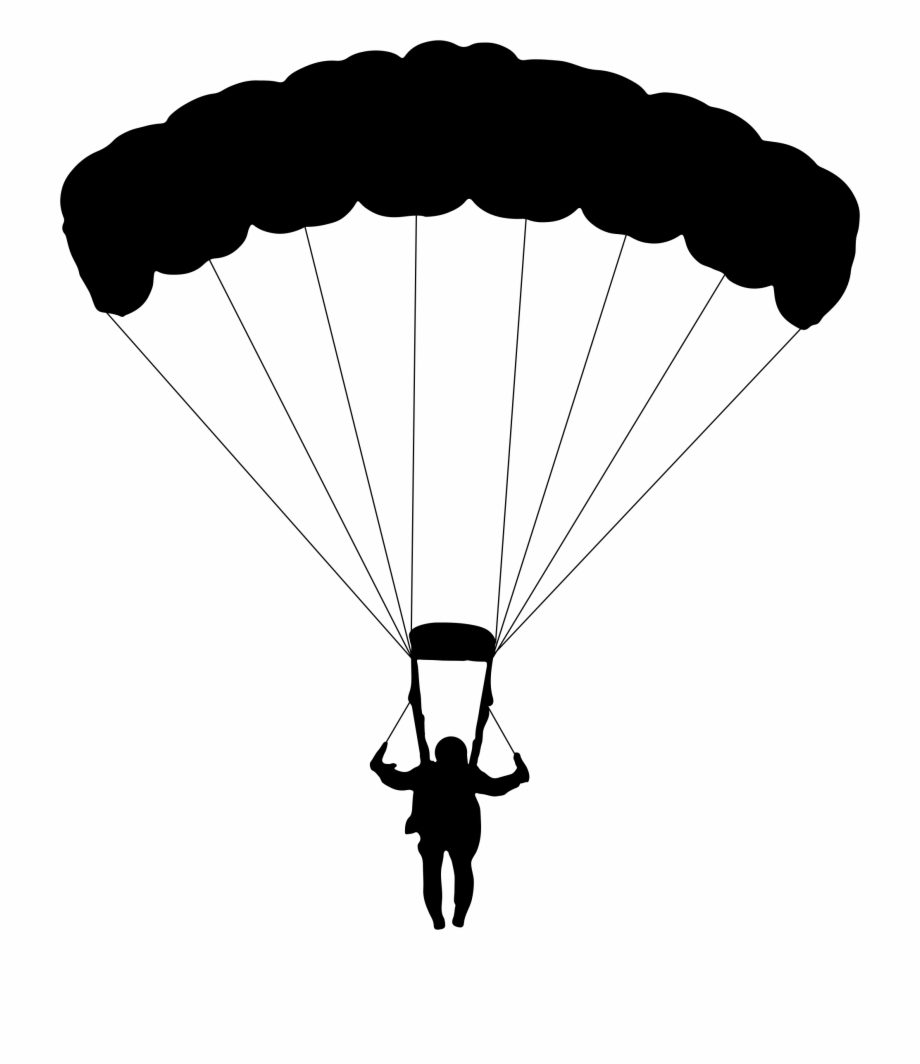 This Free Icons Png Design Of Parachuting Man Silhouette.