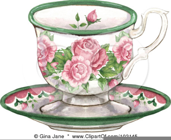 Free Clipart Royalty Tea Cups Border.