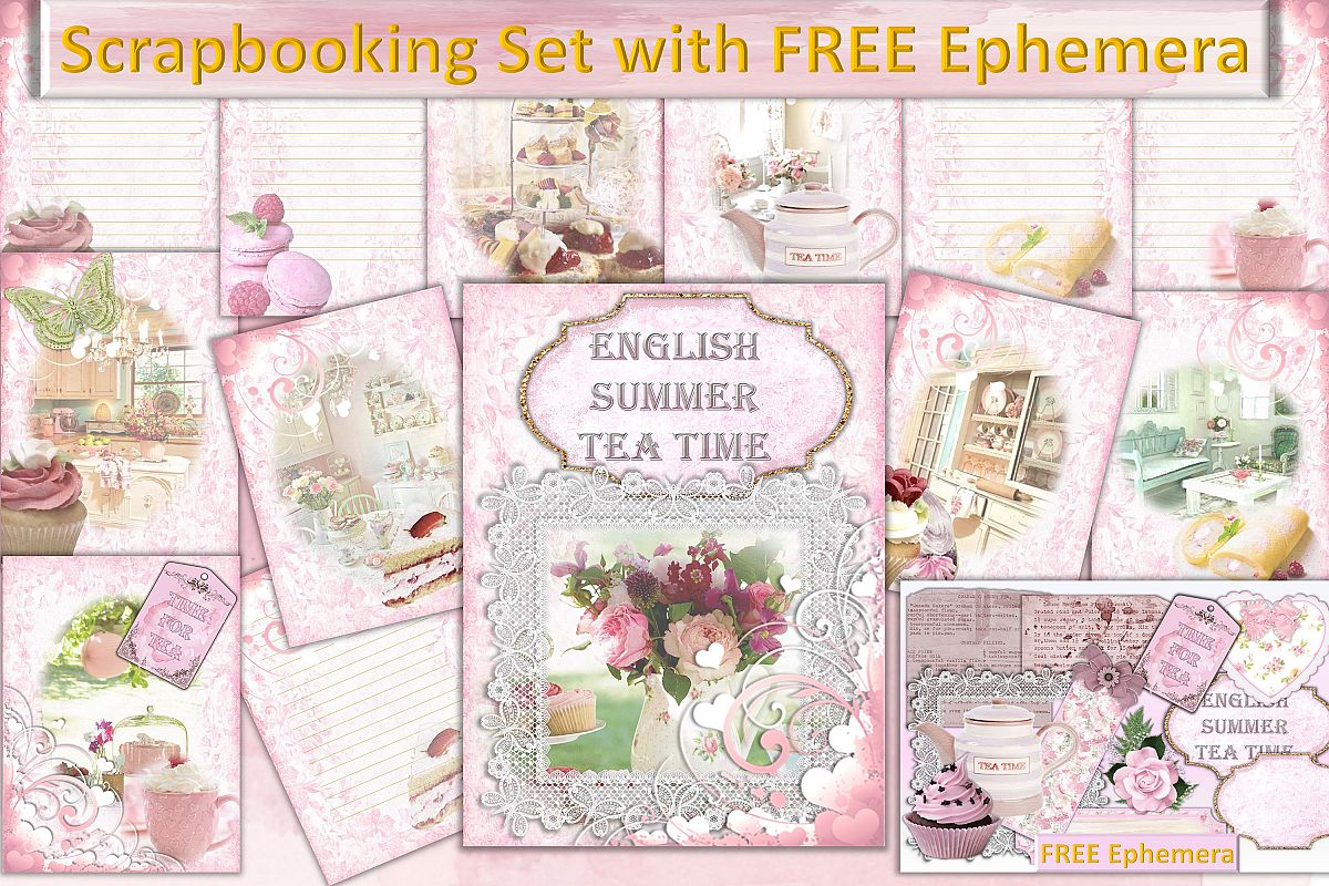 Scrapbooking Kit with FREE CLipart and Ephemera.