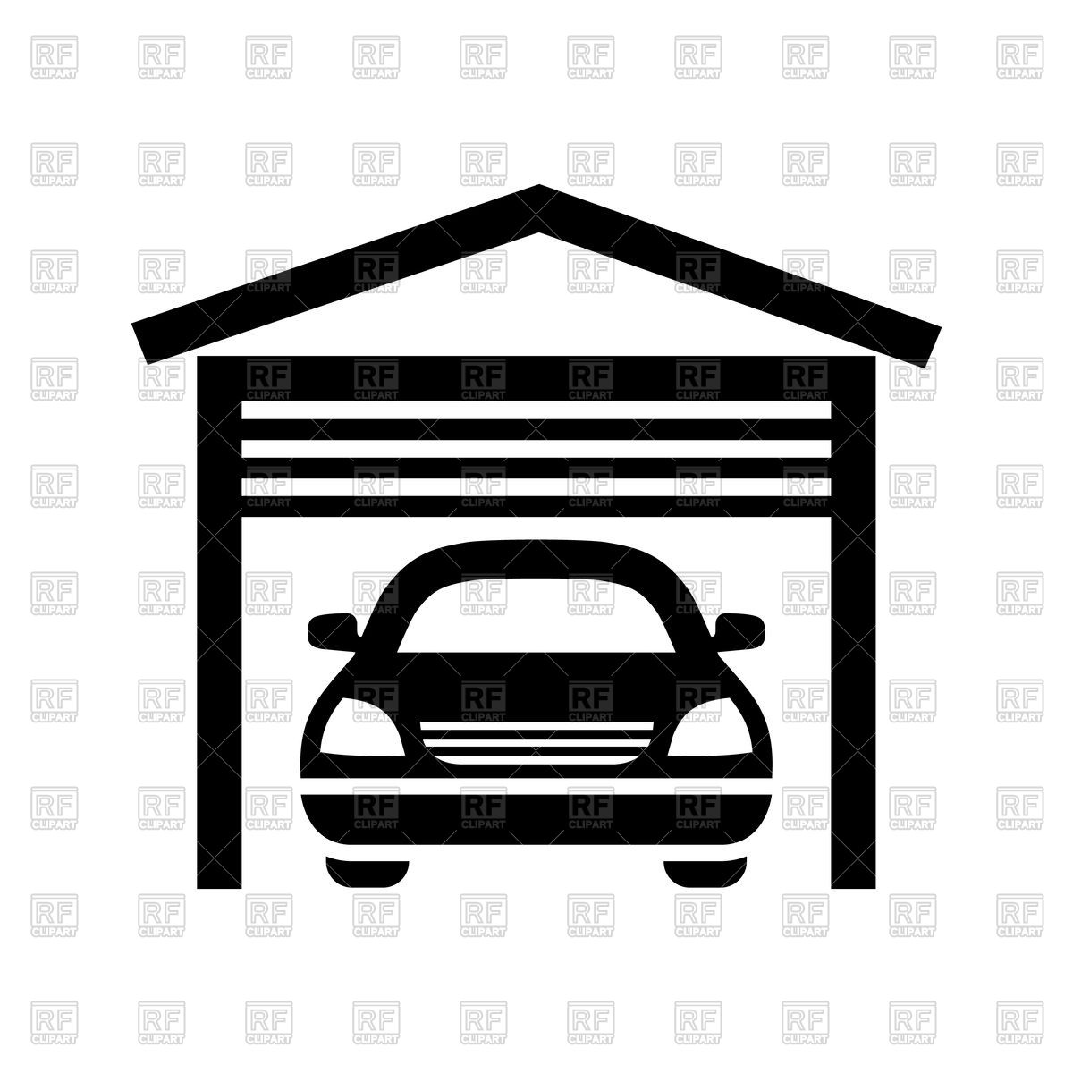 Garage black icon isolated on white background Stock Vector Image.