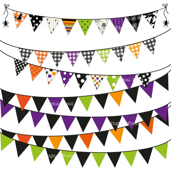 Halloween Bunting Clip Art Set No. 2.