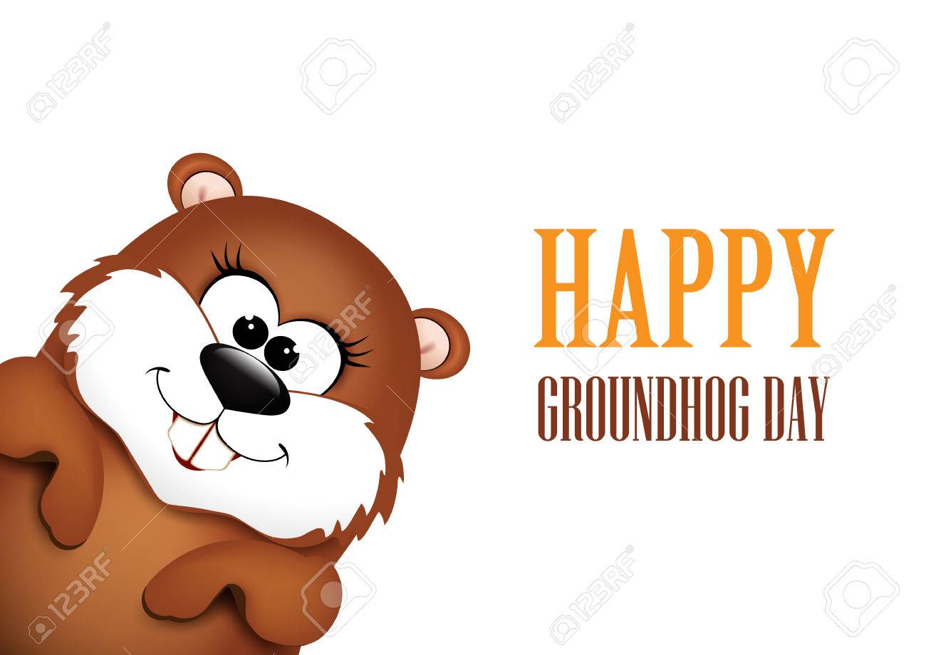 Happy Groundhog Day design..