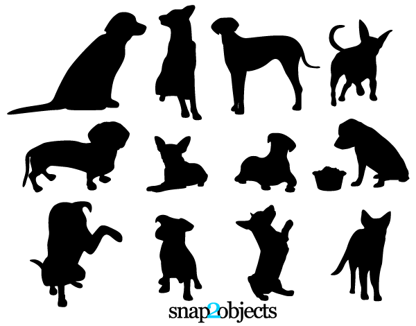 Pets Silhouettes: 13 Dog Vector Silhouettes free download.. More.