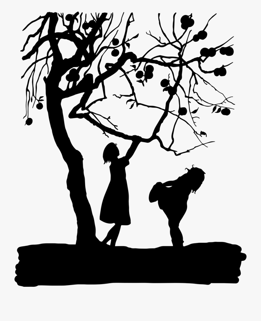 Vintage Kids Children Silhouette Png Image.