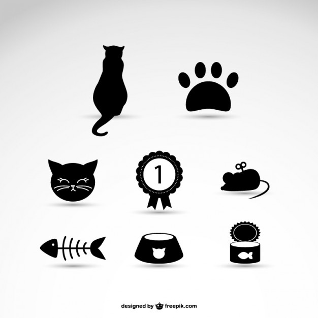 Cat pet icons Vector.