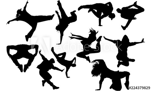 Hip Hop Dance svg, dance cricut files, black dancer.