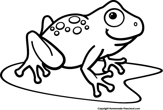 Free Black And White Frog Clipart.