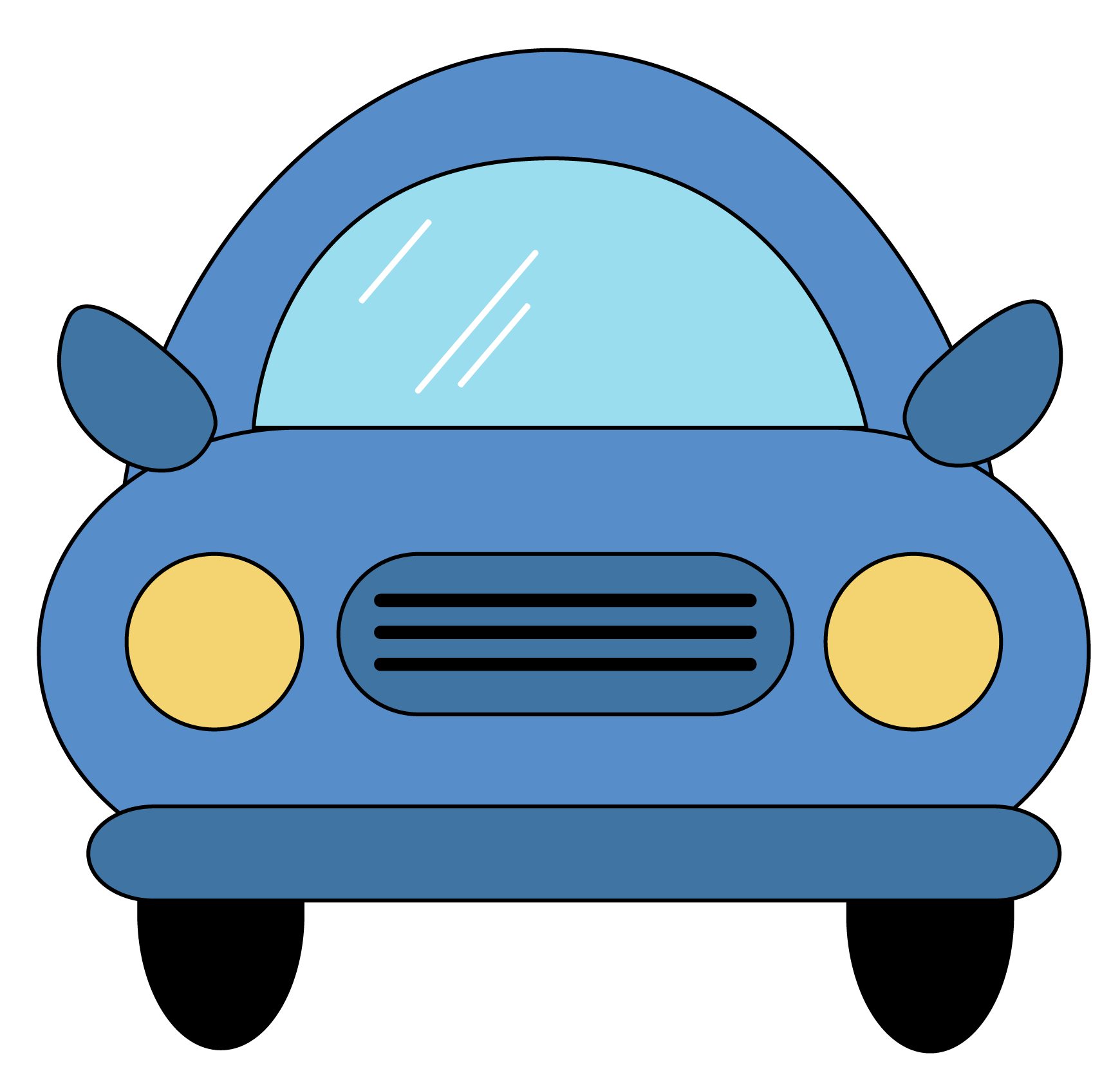 Cartoon car front view PNG Clipart.