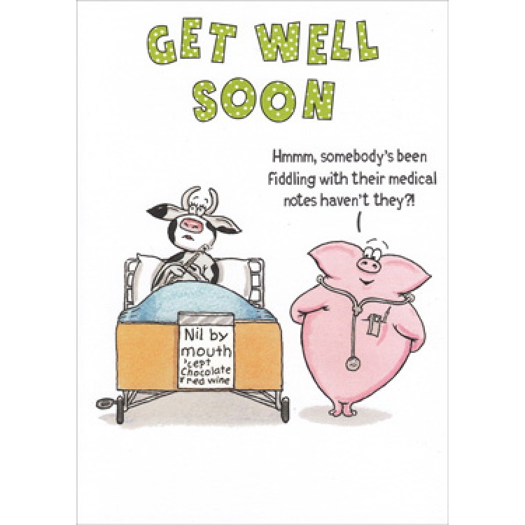 Paperlink Funny Farm Get Well Soon Card.