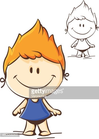 little funny girl Clipart Image.