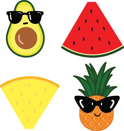 Set Cartoon Funny Food premium clipart.