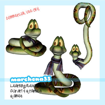 Funny Snake Clip Art for Teachers.