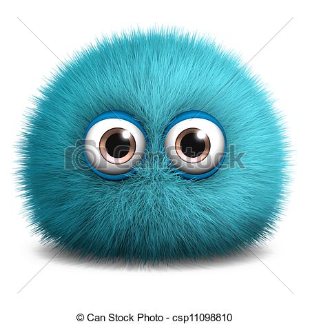 Clipart of furry blue monster csp11098810.