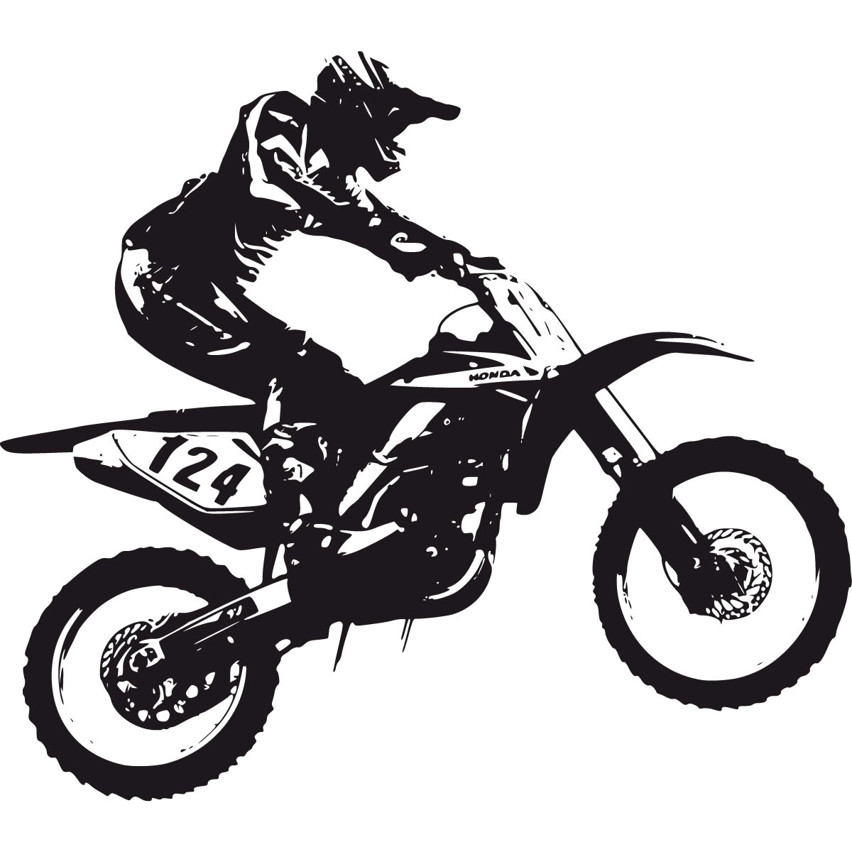 Kawasaki dirt bike clipart.