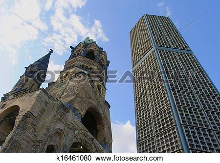 Stock Photography of Ruins of Kaiser Wilhelm Memorial Church in.