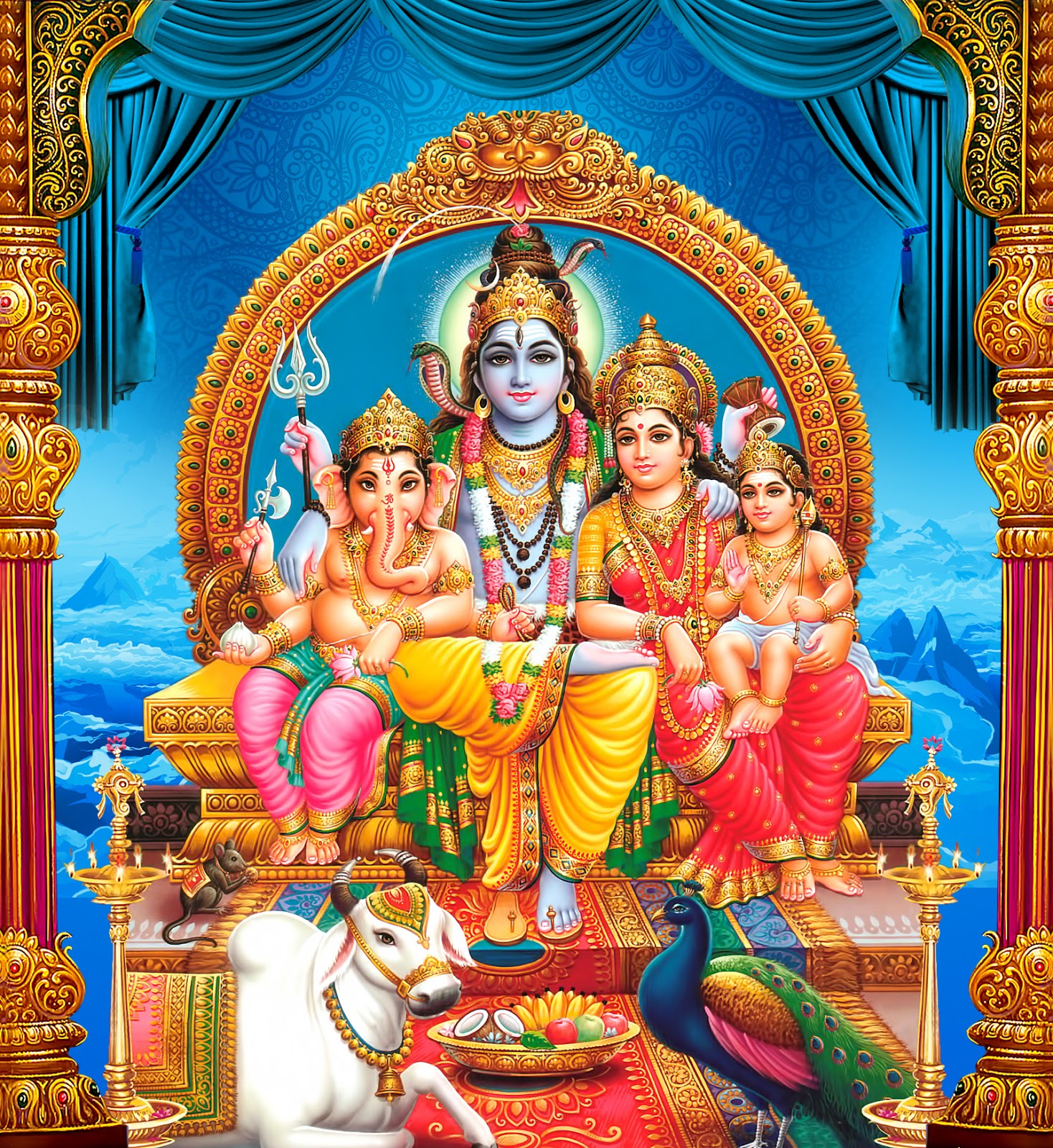 Shiv parvati ganesh kartikeya clipart.