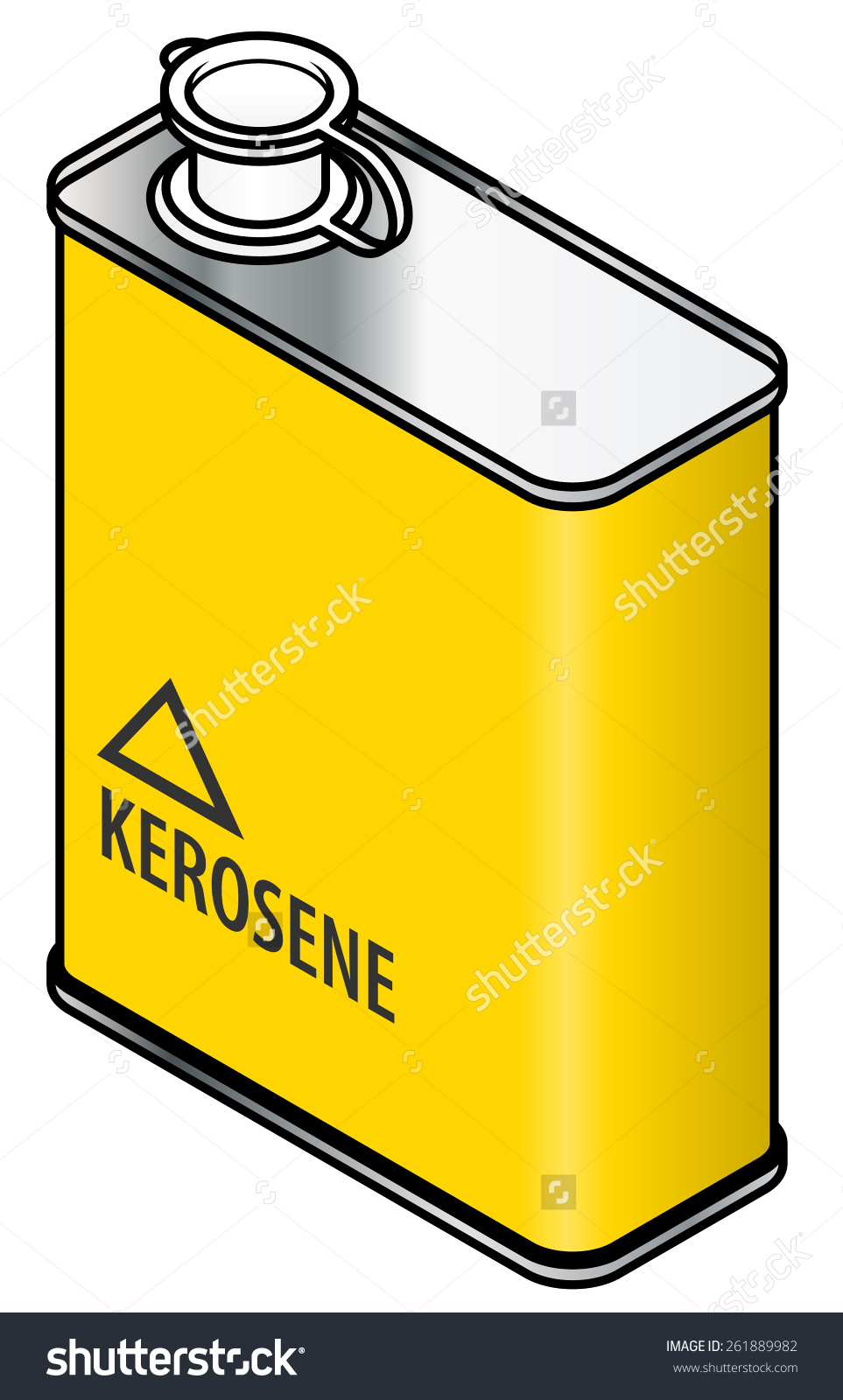 Yellow Rectangular Metal Tin Kerosene Stock Vector 261889982.