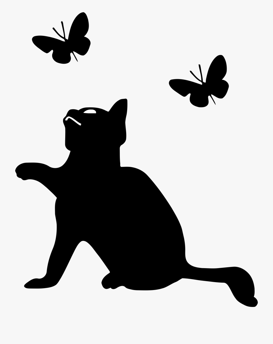 Silhouette Clipart Kitten.