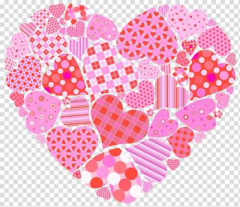 Pink flowers and heart illustration, Heart Rose Valentines.