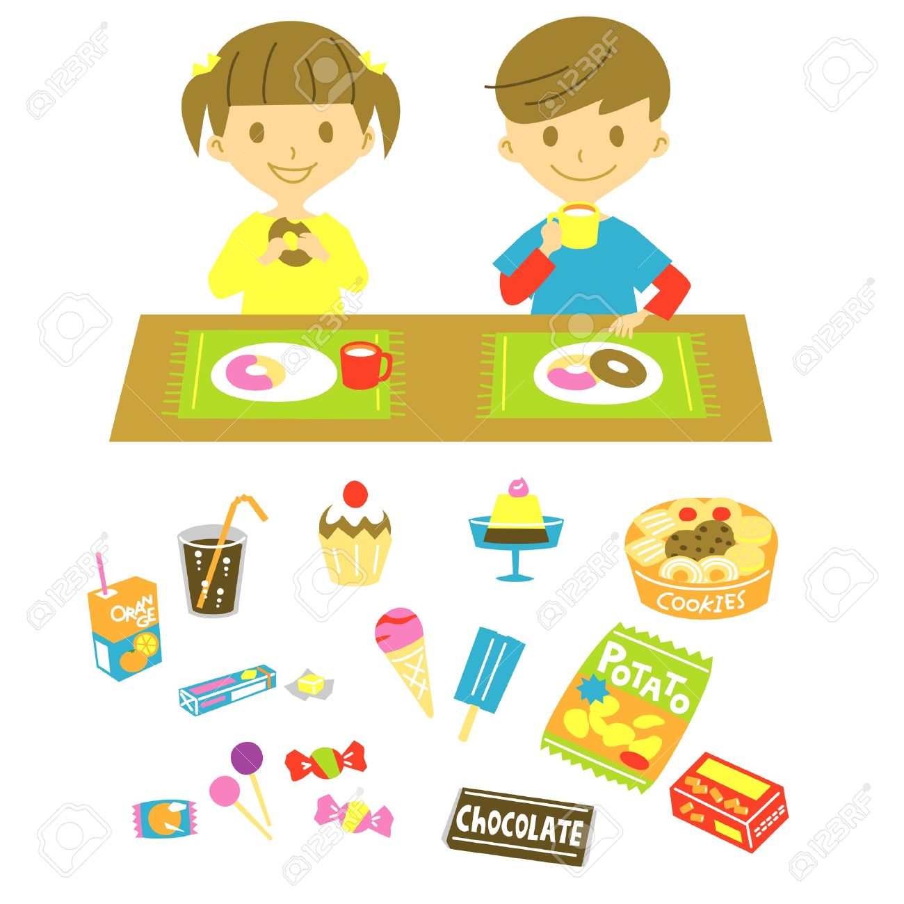 Kids, Have A Snack Royalty Free Cliparts, Vectors, And Stock.