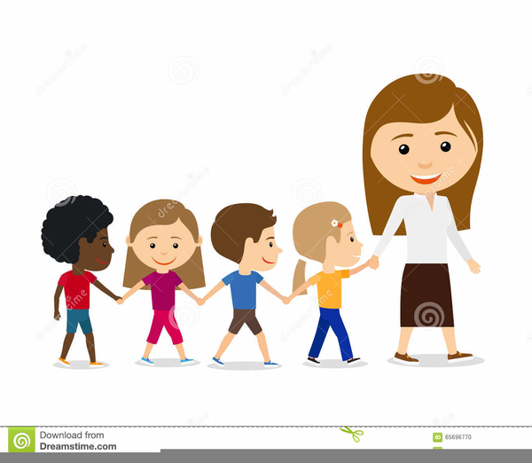 Children Walking In Line Clipart.