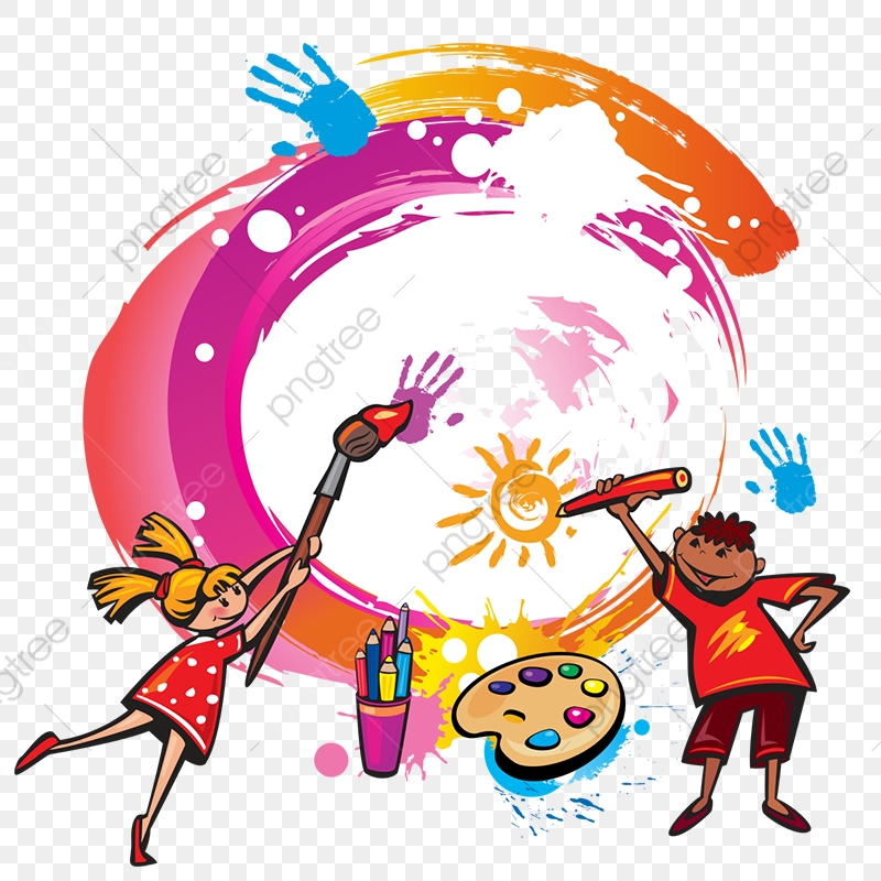 Paint Kids Painting Vector Png, Kids Painting, Painting Vector, Kids.