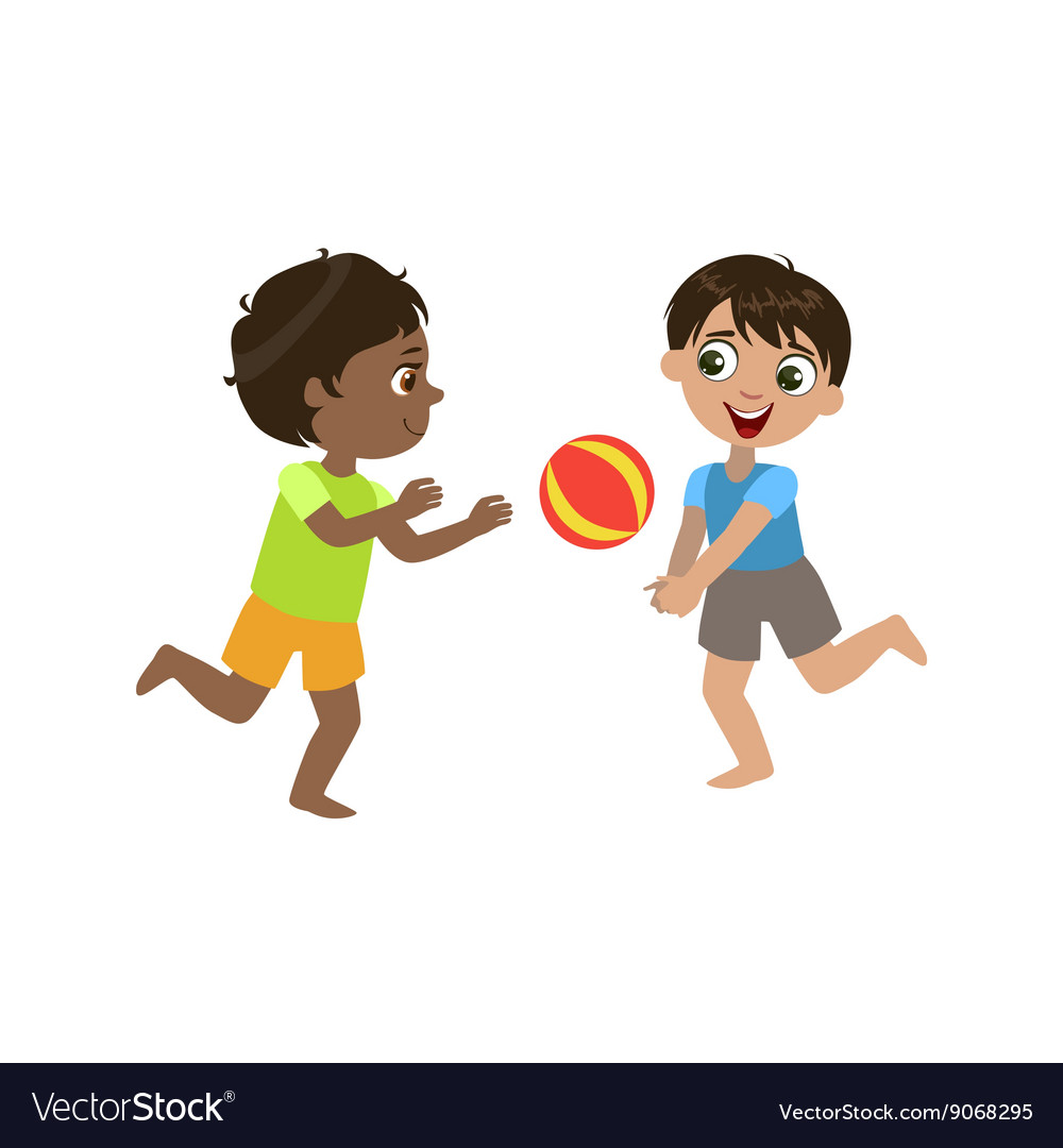 Boys Playing Volleyball.