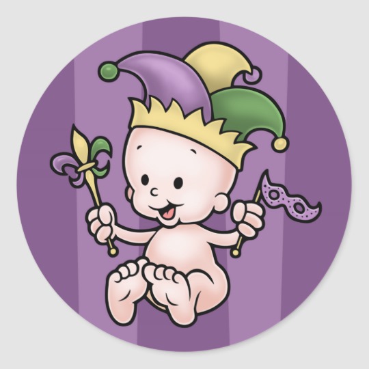 King Cake Baby Classic Round Sticker.