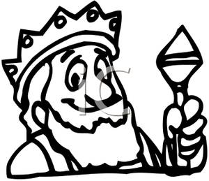 Black and White King Crown Clipart.