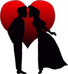 Couple kissing clip art.