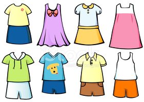 Clothes for Children Stock Vector.