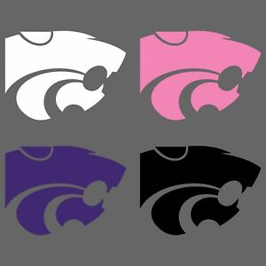 Details about Kansas State Wildcats Power Cat Decal, White Pink Purple  Black, Free Shipping.