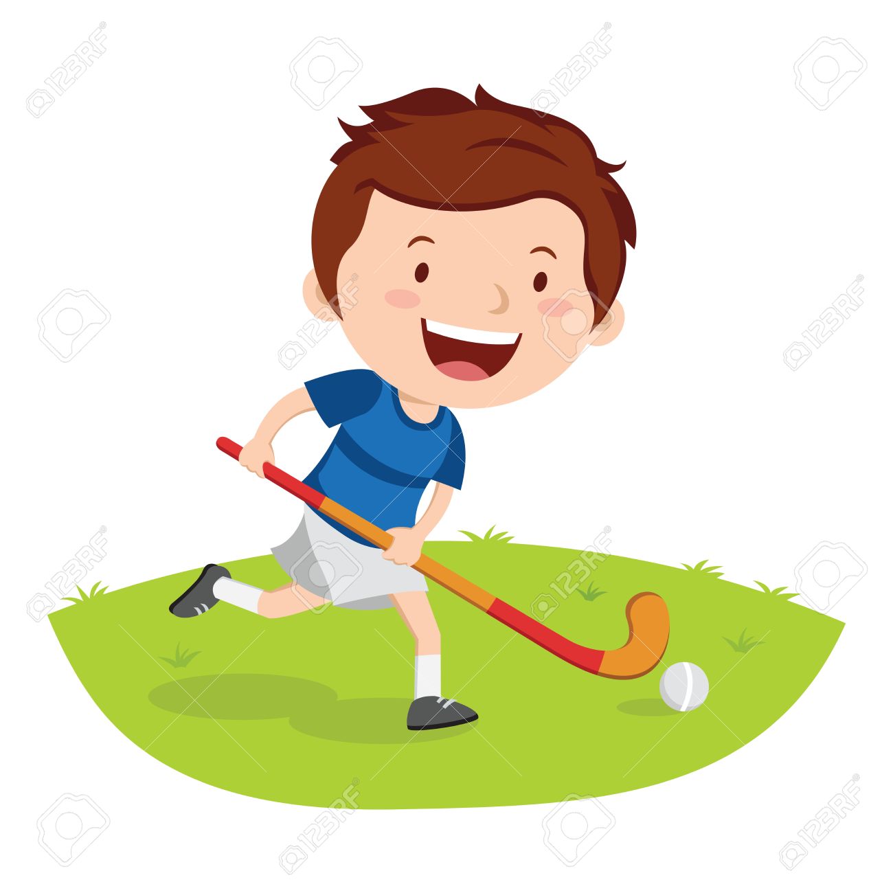 Boys Field Hockey Clipart.