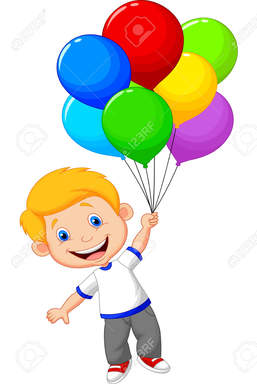 Holding Balloons Clipart.