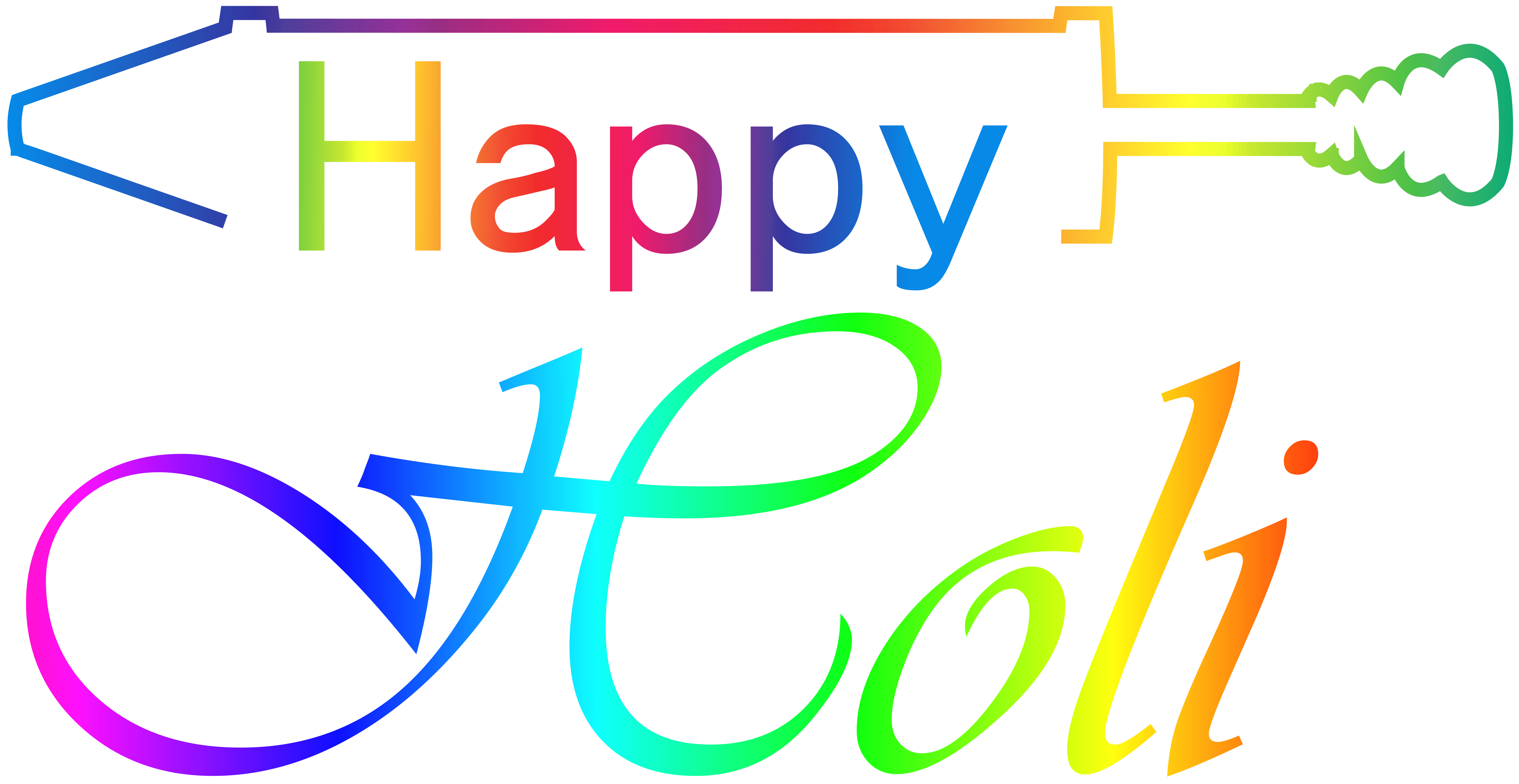 Happy Holi Transparent Clip Art Image.