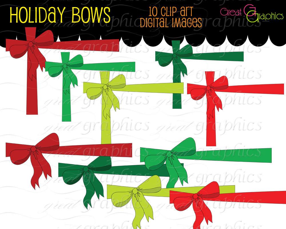 Christmas Bow Digital Clip Art Christmas Printable Clipart Clip Art Bow  Christmas Invitation Clipart.