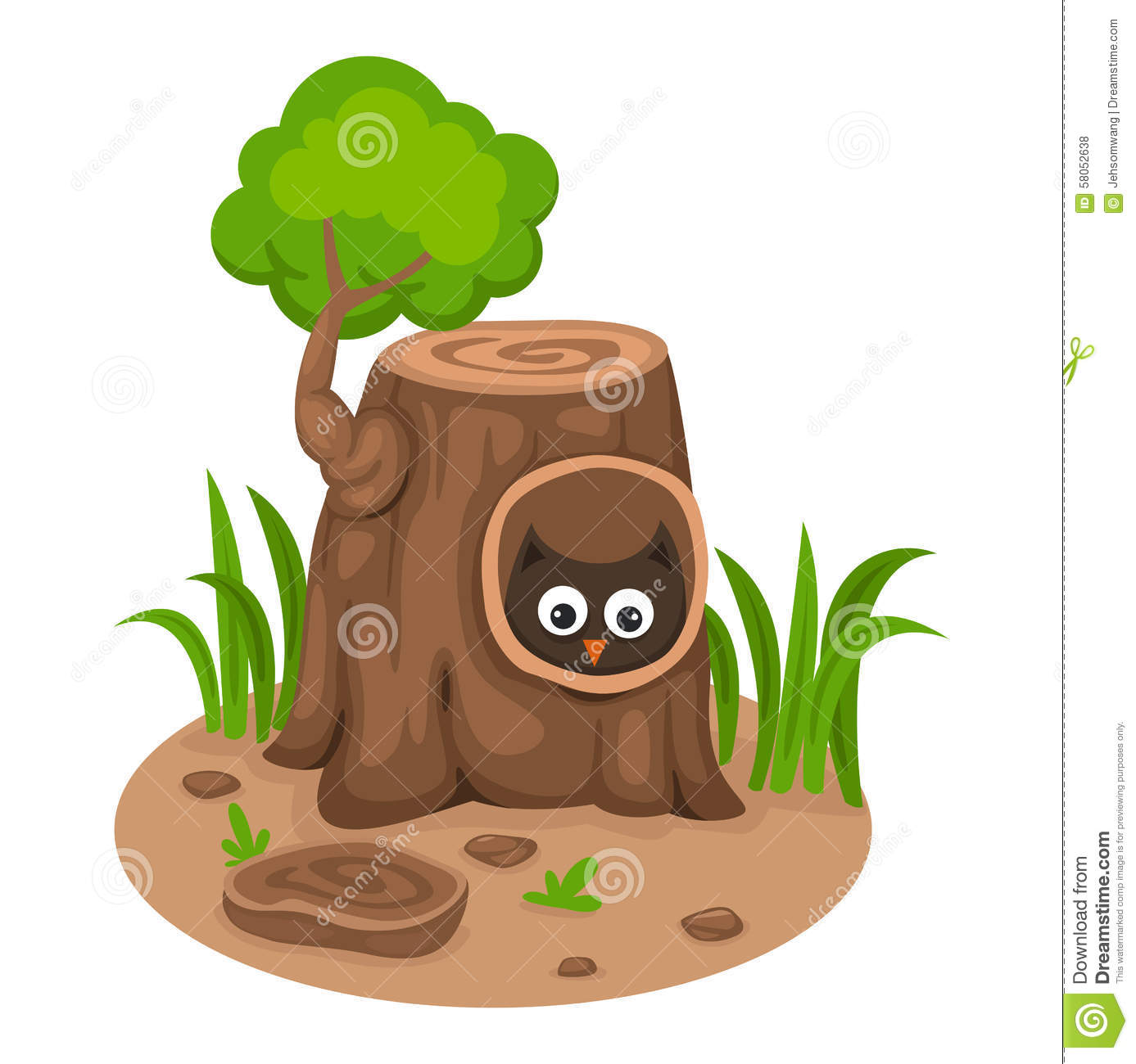 Old Hollow Tree Stock Illustrations.