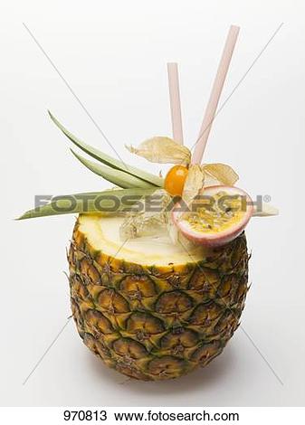 Stock Photo of Piña Colada in hollowed.