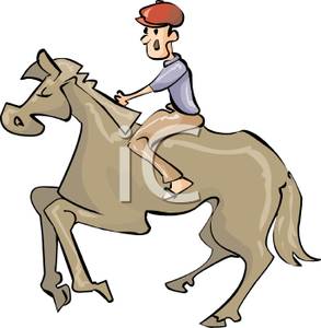 Man On A Horse Clipart.