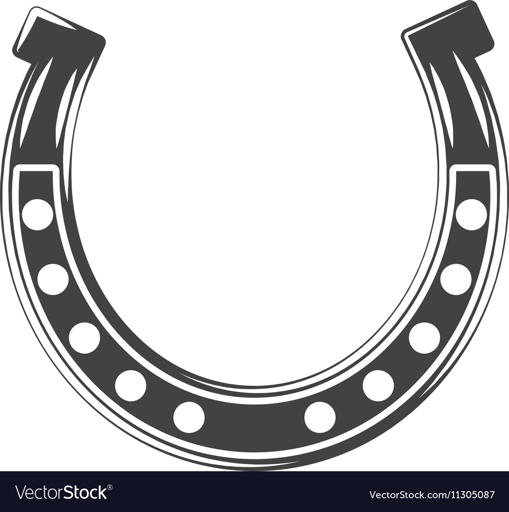 Horseshoe Lucky symbol Black icon logo element.