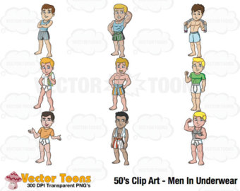 Hairy Man In Underwear Clipart.