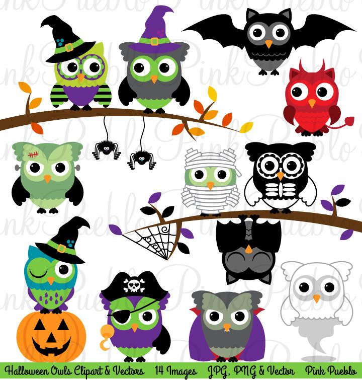 Happy Halloween Owl Clipart & Vectors.