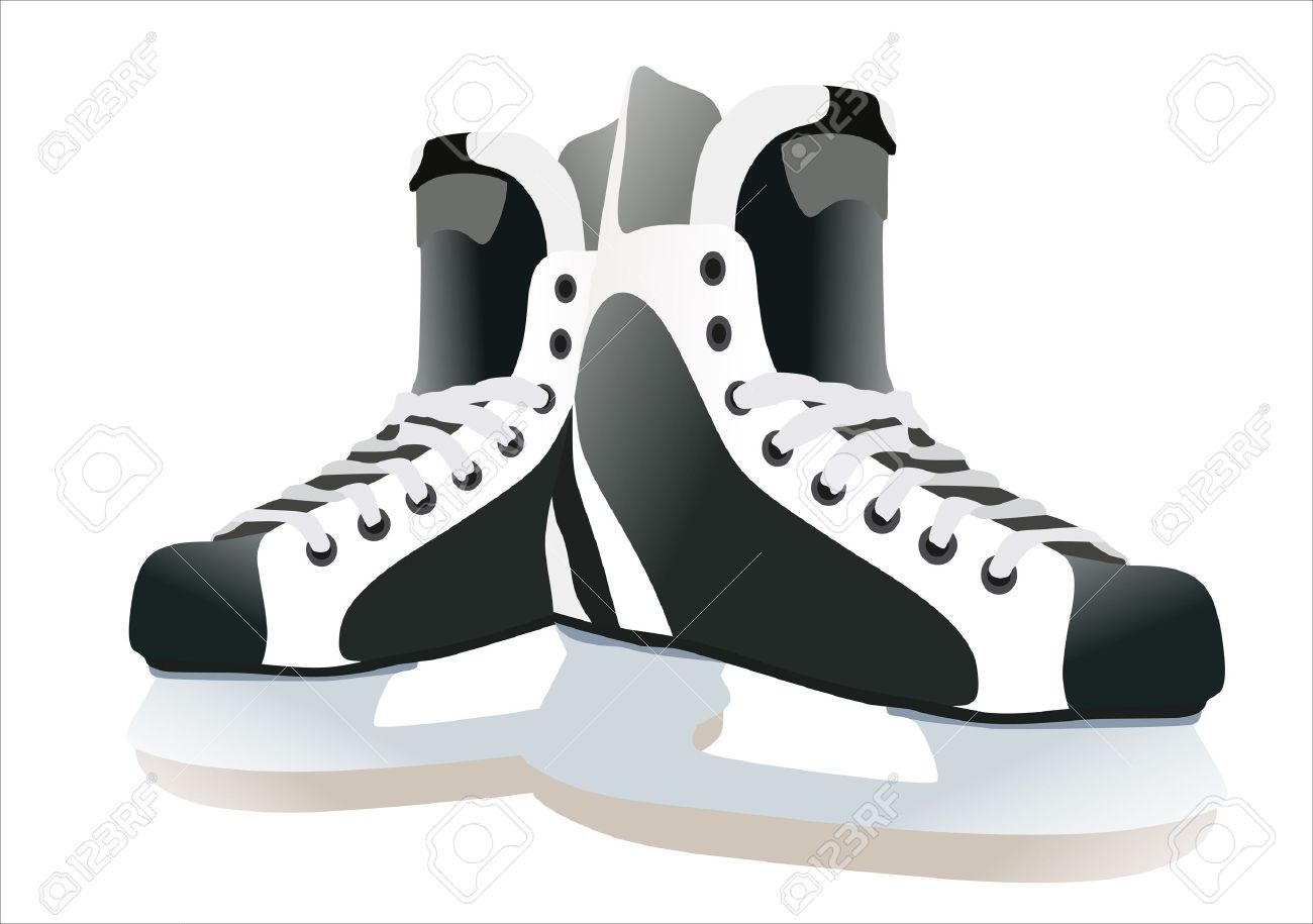 Ice Hockey Skates Clipart.