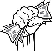 Hand Giving Money Clip Art.