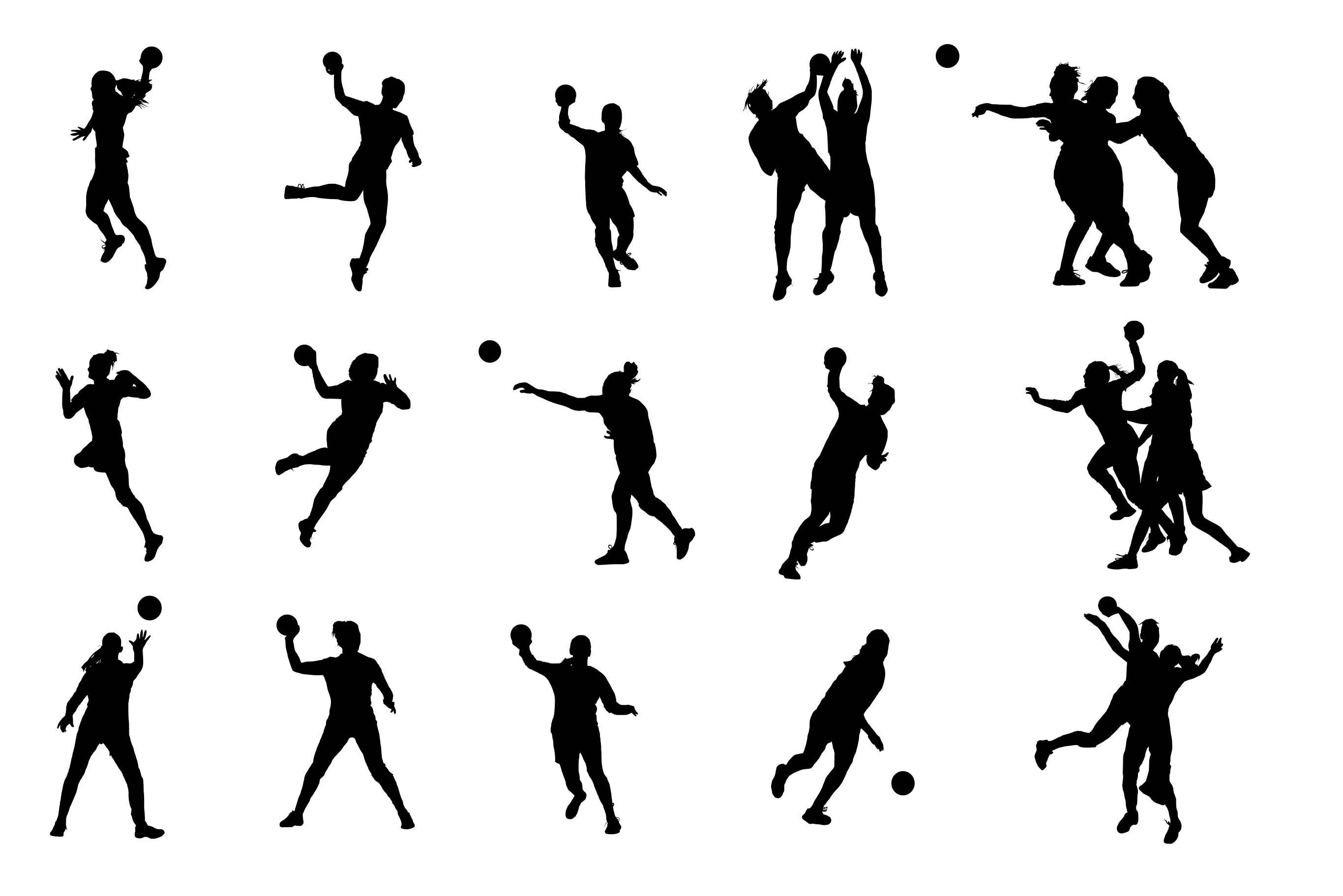 15 Handball Silhouette (PNG Transparent).