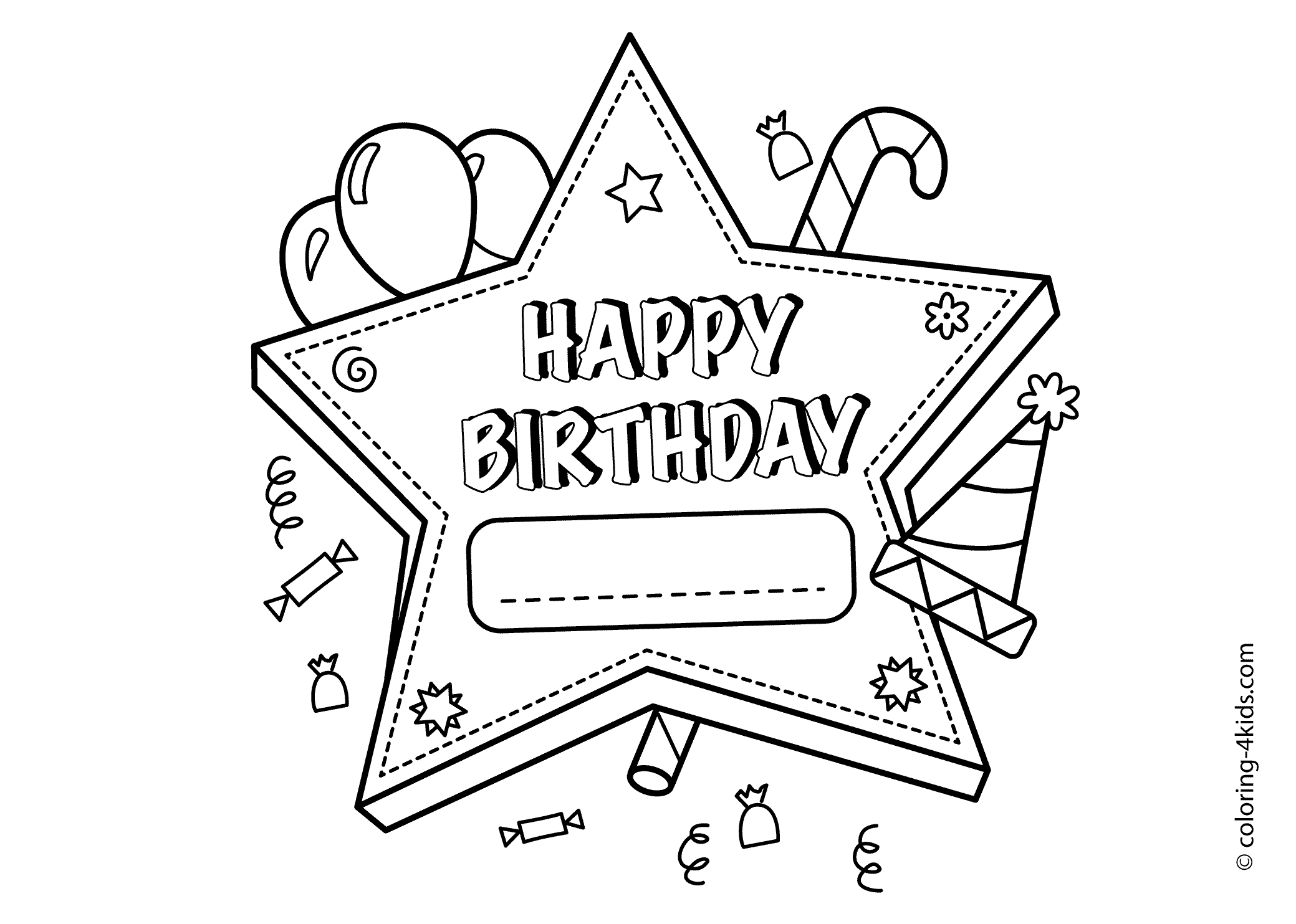 Owl Happy Birthday Black And White Clipart.