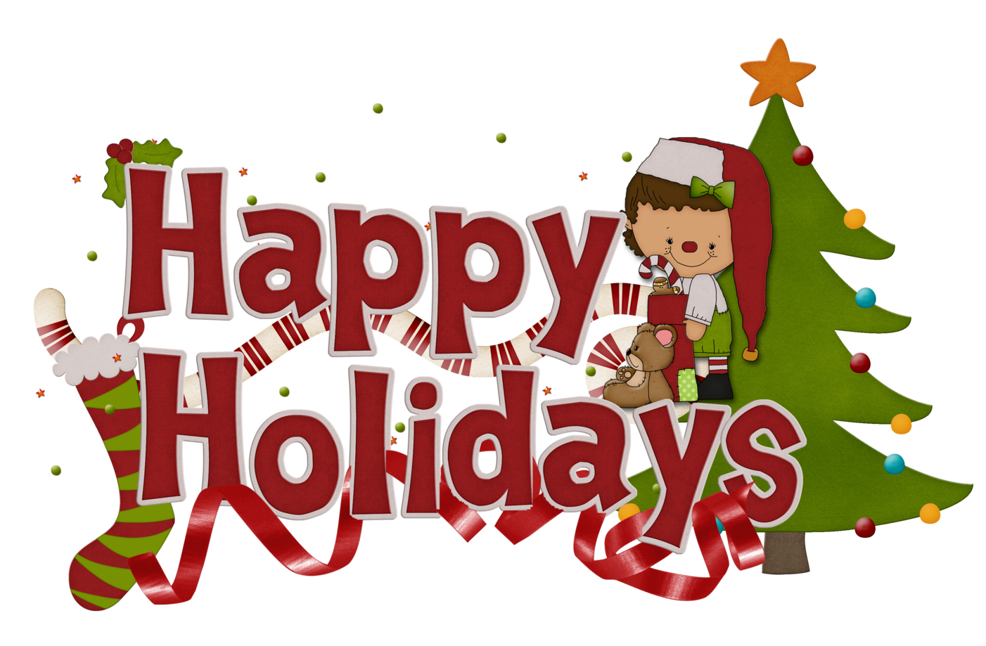 Happy holidays clipart.