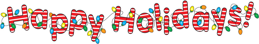 Happy holidays banner clipart.