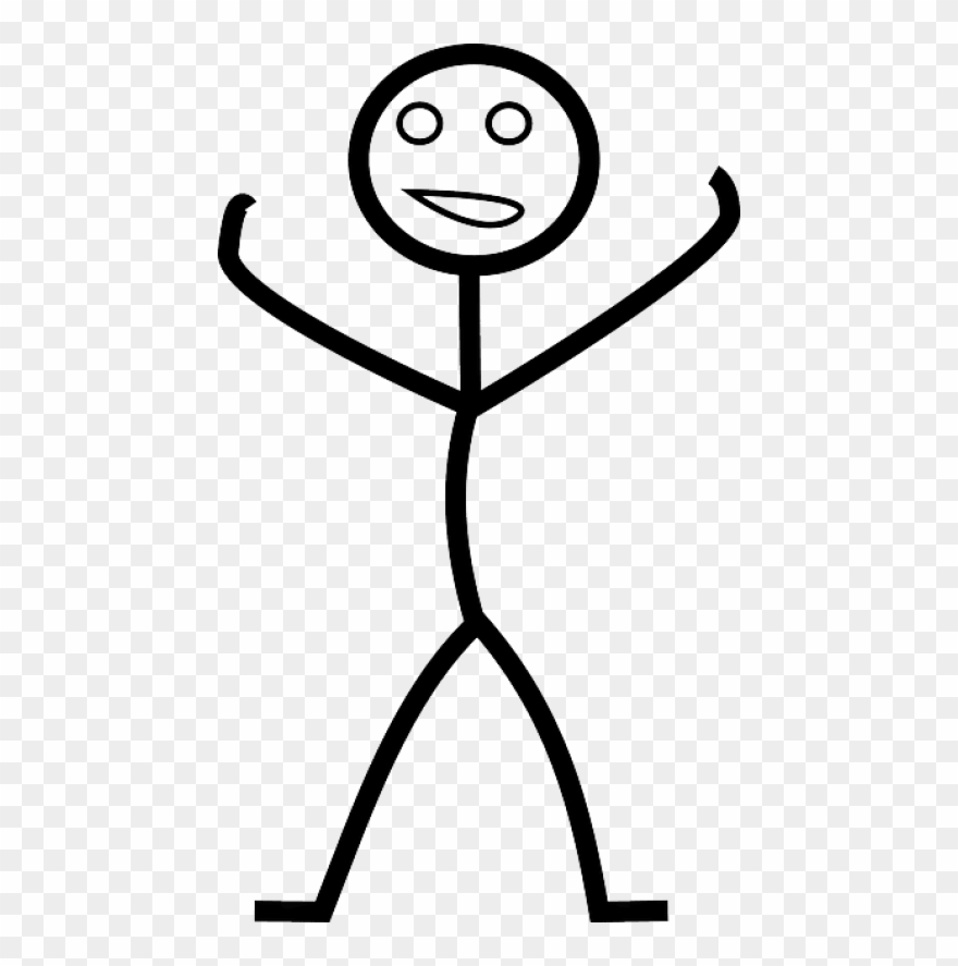 Download Stick Figure Raising Hands Happy Png Images Clipart.